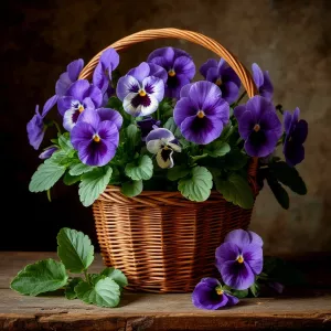 Фиалки в корзинке