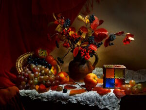 Виноград и рябина