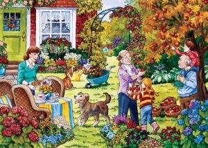 Сбор садовых яблок