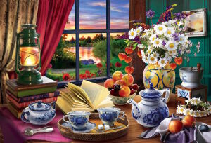 Закат и натюрморт