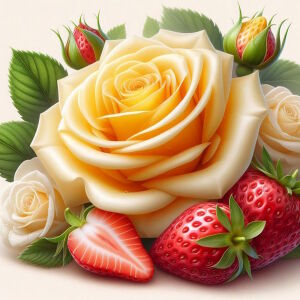 Роза и клубнички