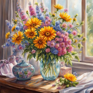 Букет и сахарница