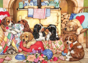 Щенки на кухне