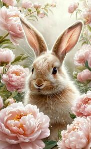 Цветы и кролик