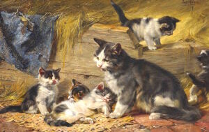 Кошка и котятки