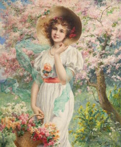 Девушка у яблони