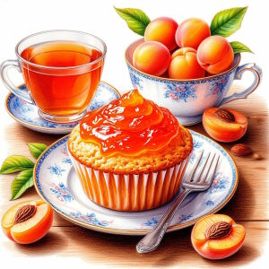 Кекс с абрикосовым джемом