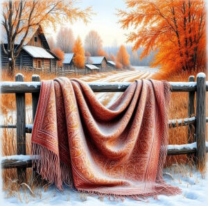 Покрывало на заборе