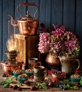 Гортензия и чайник