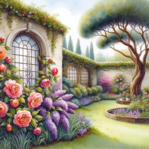 Скромный цветущий сад