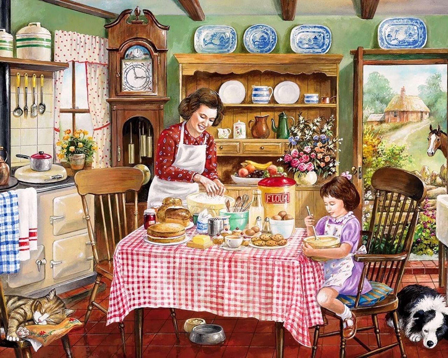 Доча с мамой на кухне