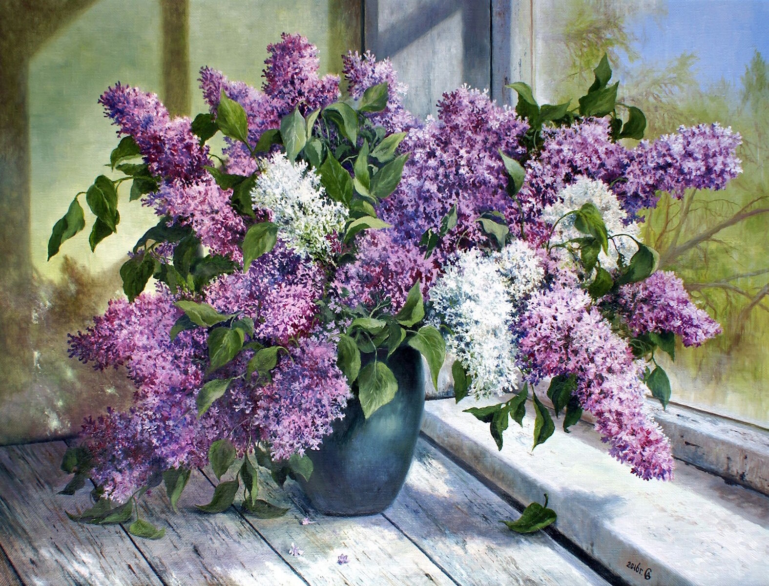 Сирень на окне