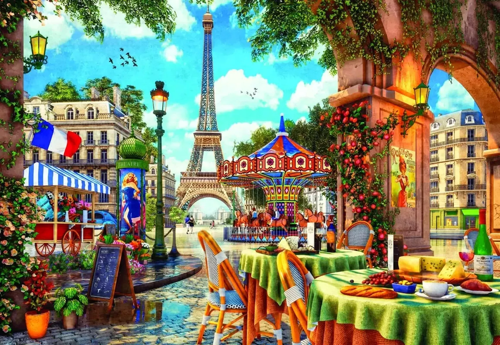 Магазинчики и башня Парижа