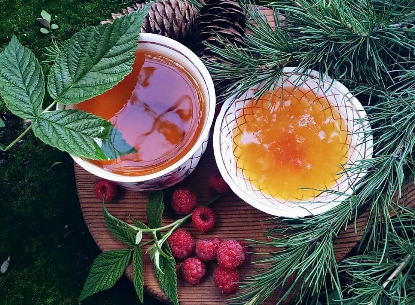 Медовый чай с малиной