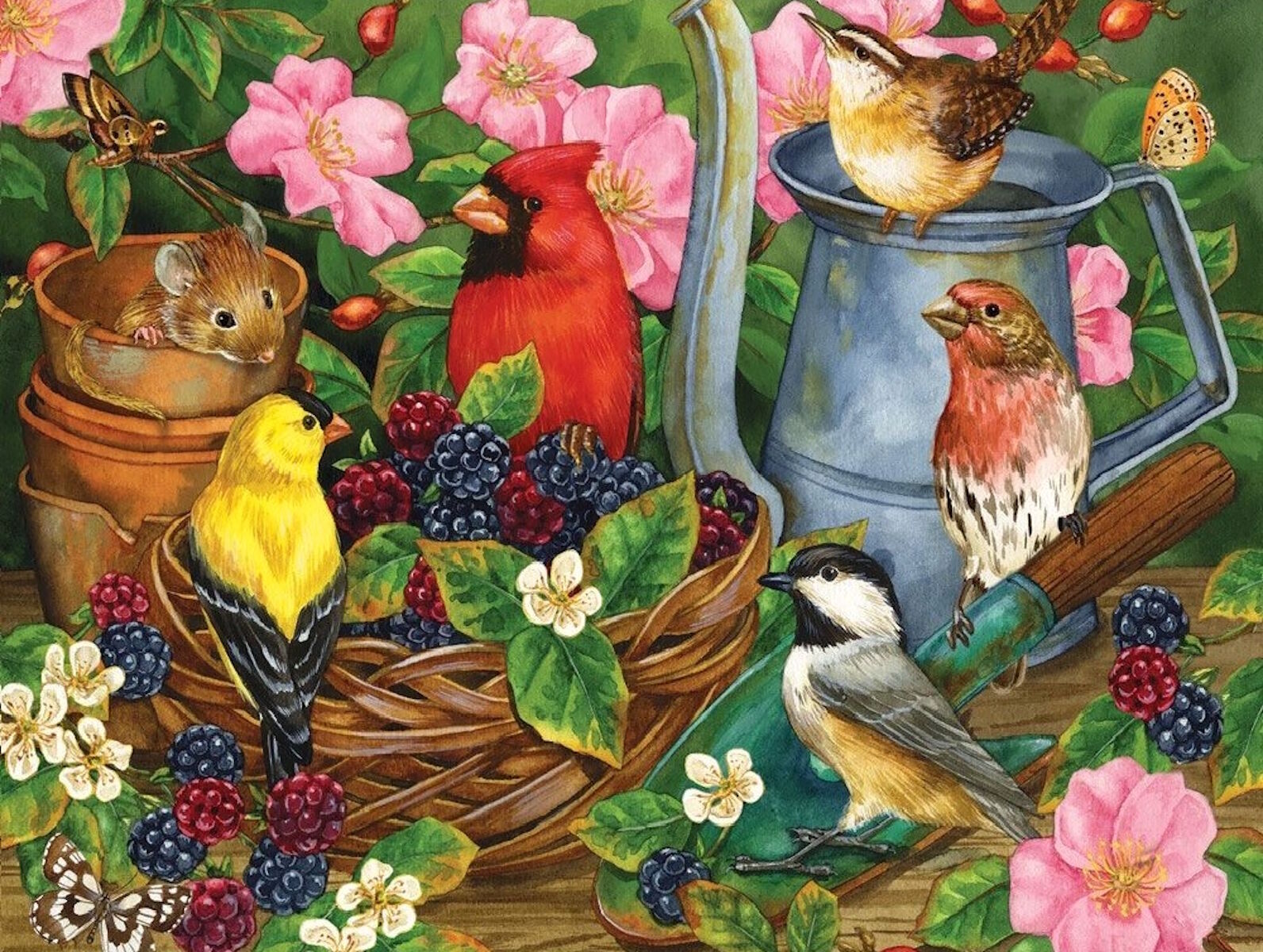 Птицы и мышка