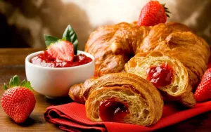 Круассаны с клубникой