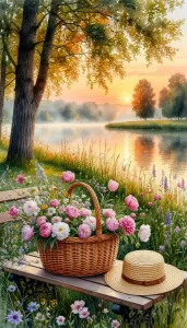 Шляпка и цветочки