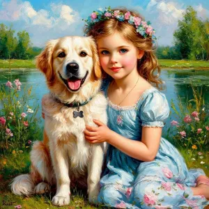 Девочка с собакой