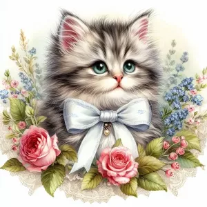 Котенок с бантиком