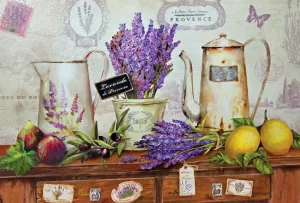 Лаванда, чайник и кувшин