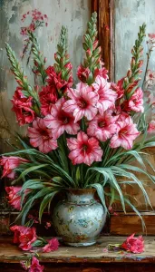 Красные высокие цветы