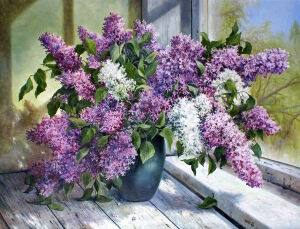 Сирень на окне