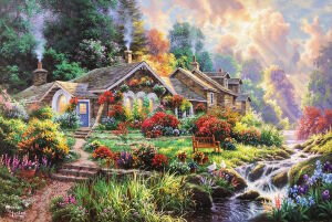 Дом с садом и ручей