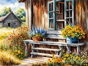 Цветочки у крыльца