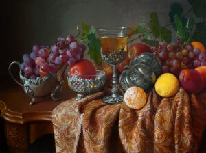 Фрукты на ткани