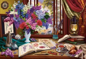 Букет, книга и лебеди