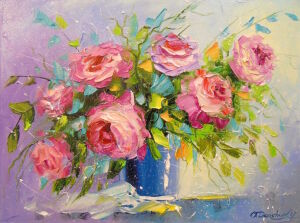 Букет роз красками