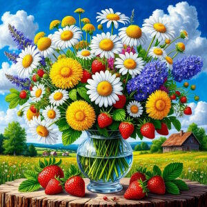 Букет с клубникой