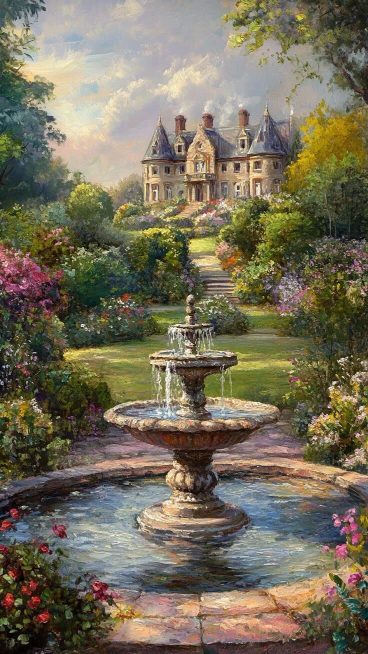 Фонтан в летнем парке