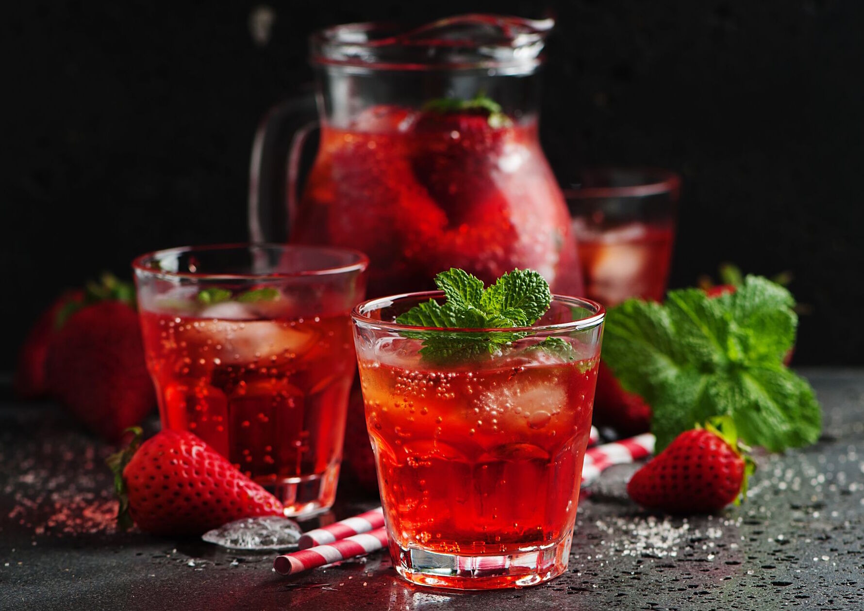 Лимонад с клубникой