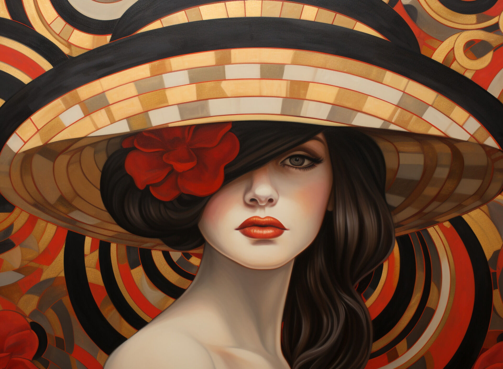 В шляпе полосатой