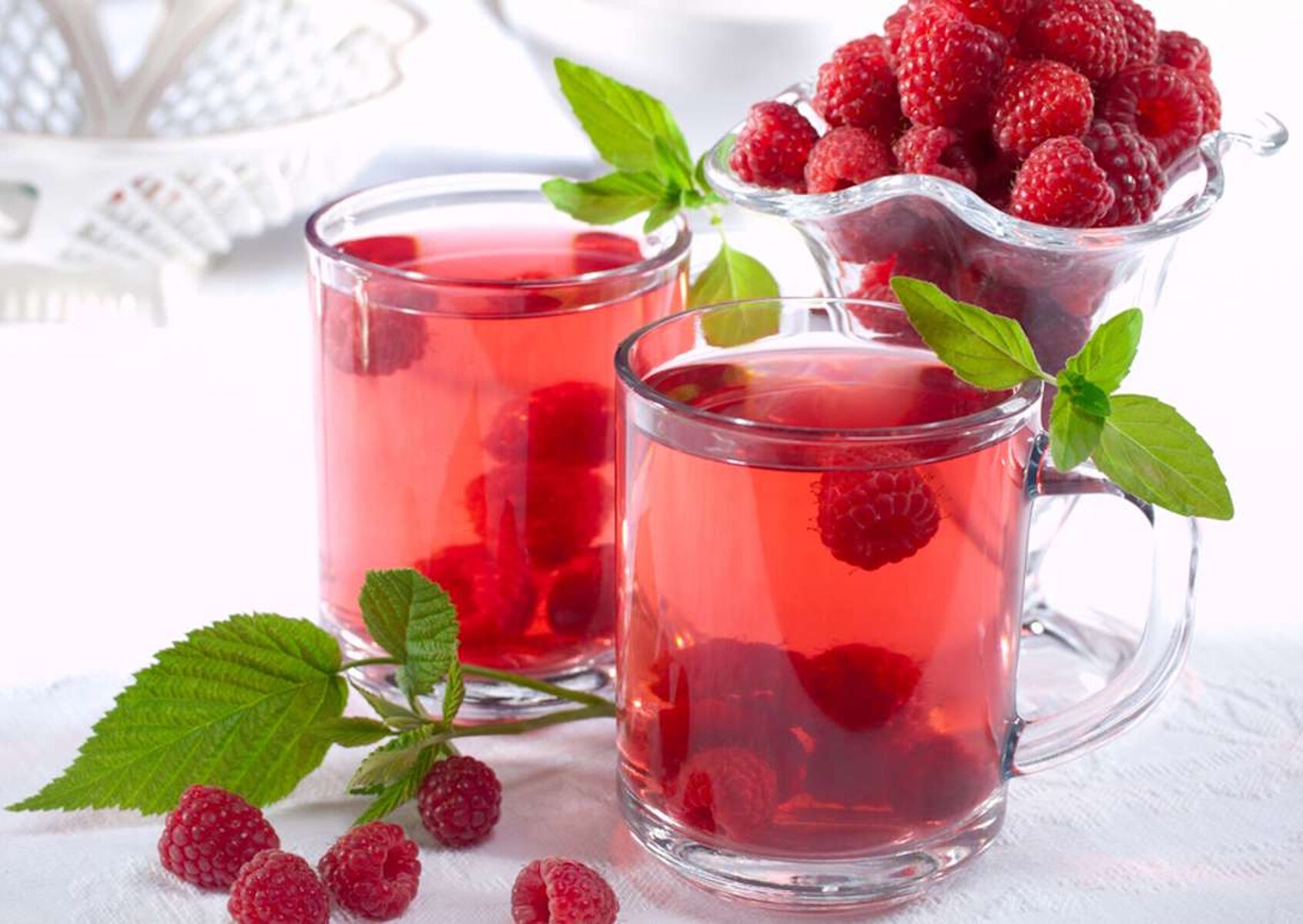 Чай с ягодой малиной