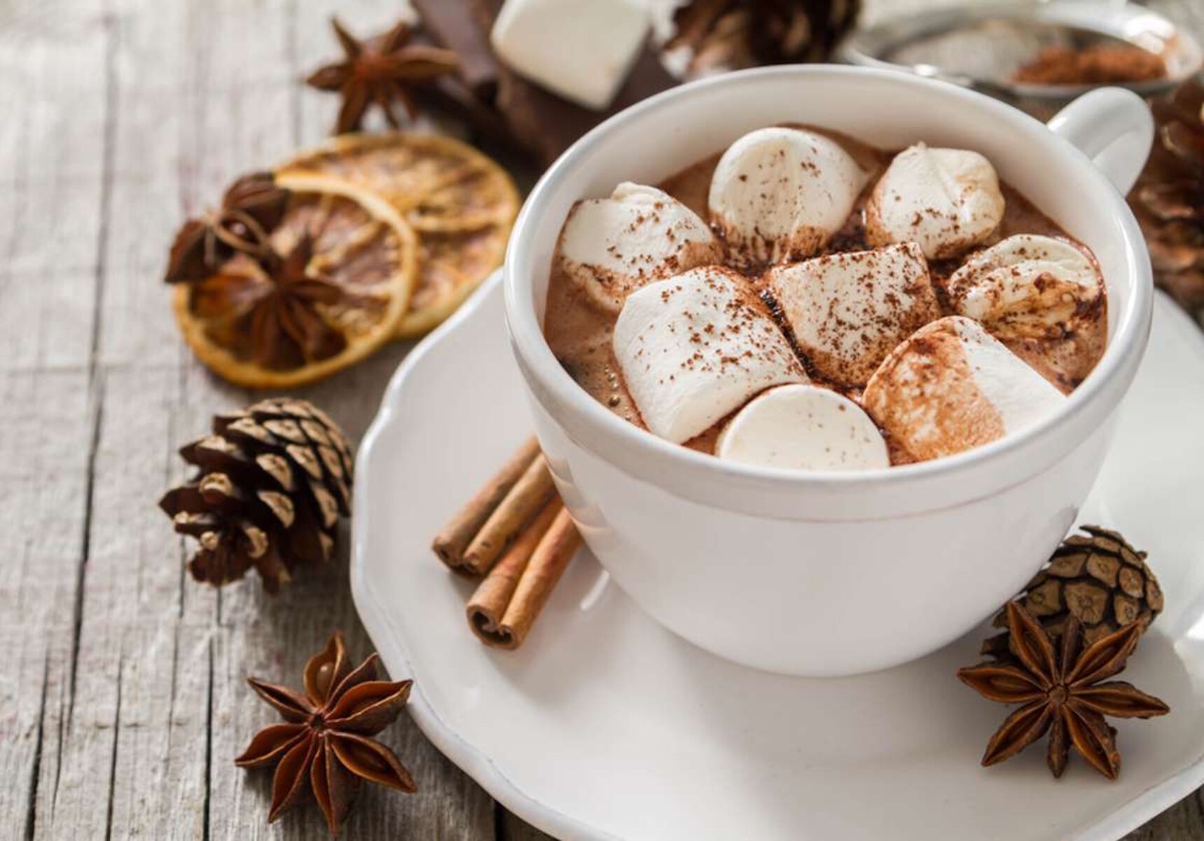 Горячий шоколад и маршмеллоу