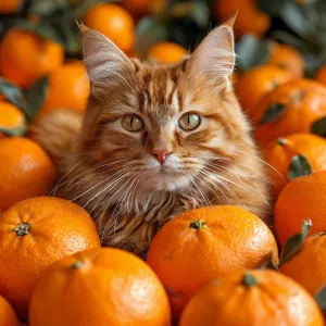 Кот в мандаринах