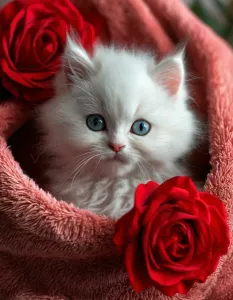 Котенок и розочки