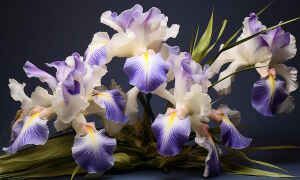 Бело-синие ирисы