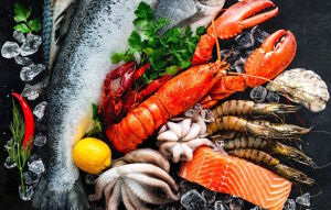 Свежие продукты моря