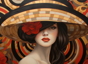 В шляпе полосатой