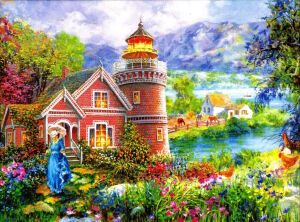 Маяк и женщина