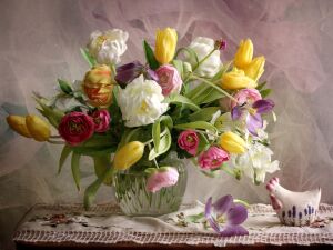 Букет и курочка