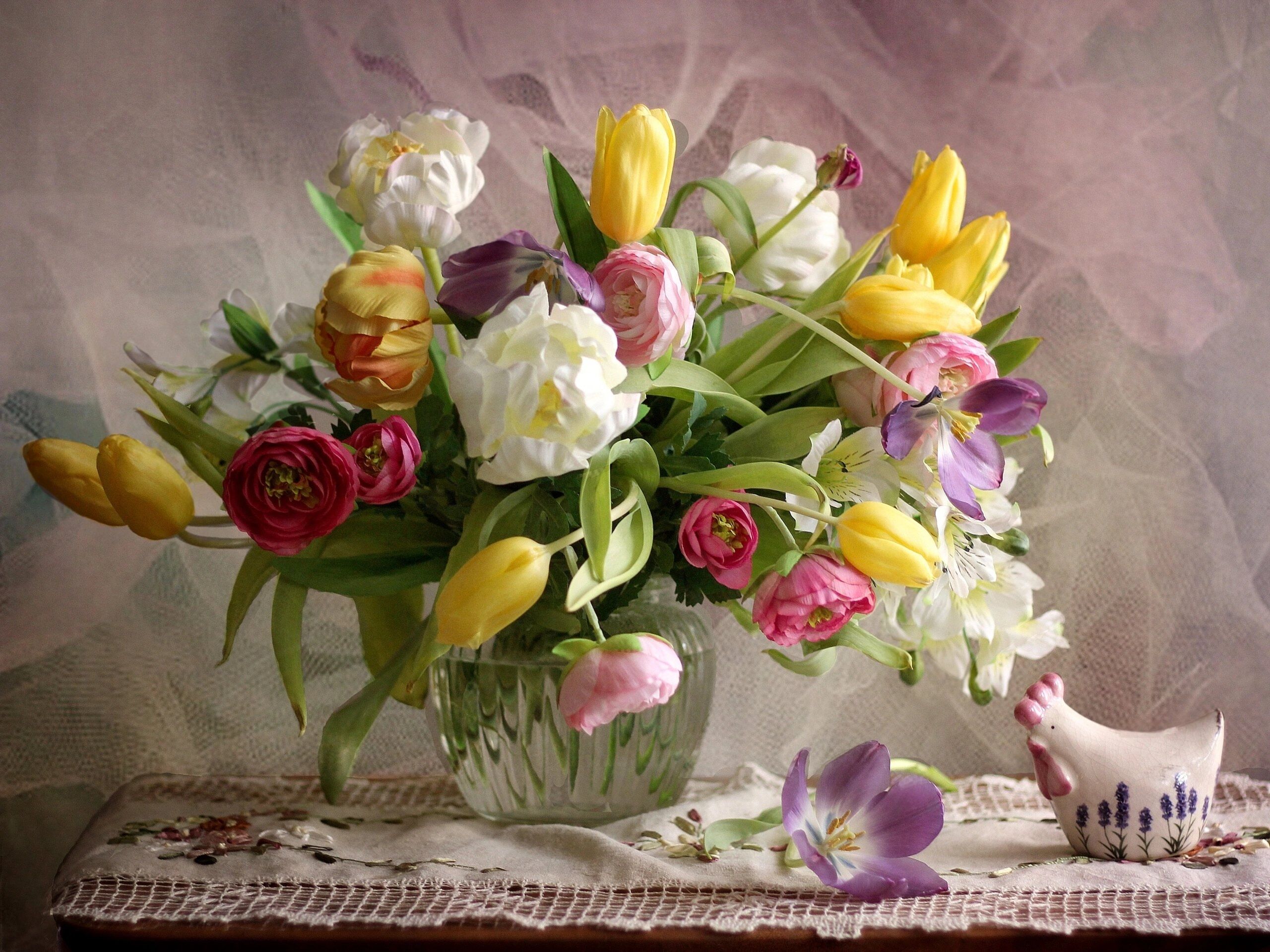 Букет и курочка