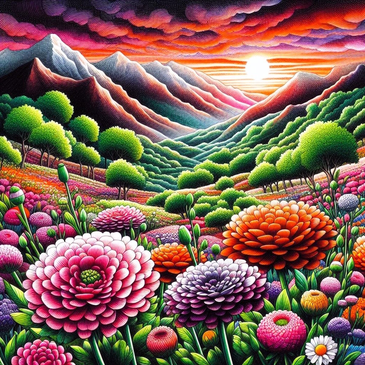 Горы и цветочная долина