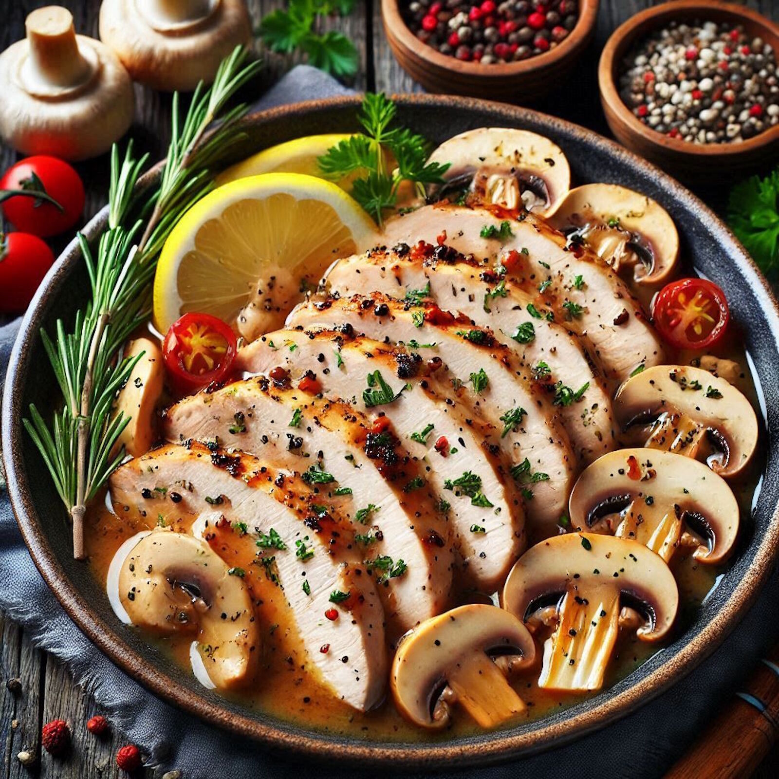 Филе курицы с грибами