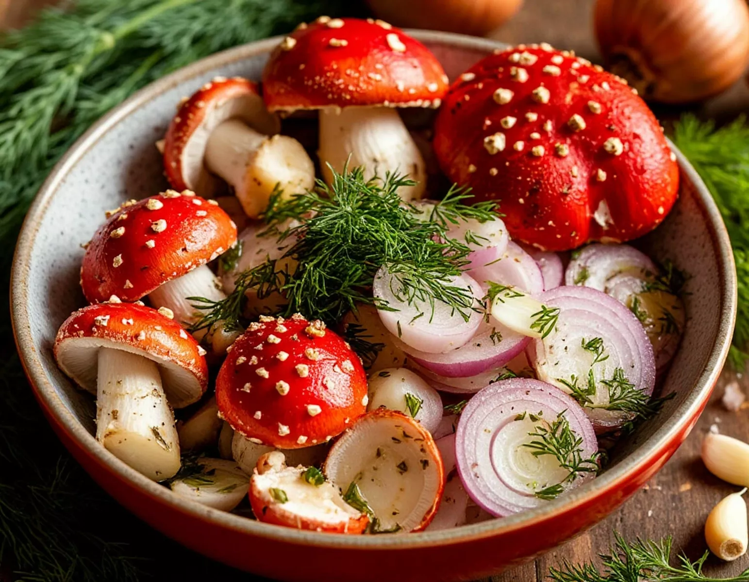 Мухоморы в тарелке