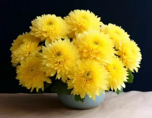 Крупные желтые хризантемы