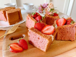 Клубничный кексик